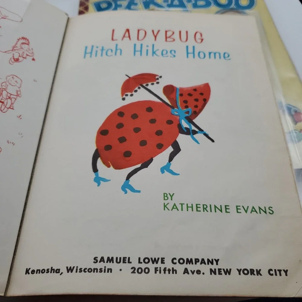 Vintage Bonnie Books Lot of 4 Peek A Boo Ladybug Choo Choo Fire Engine Childrens